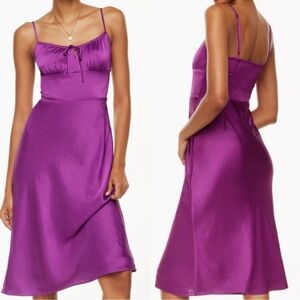 Aritzia | Dresses | New Aritzia Wilfred Bellow Midi Dress Wild Berry Purple  Satin 6 | Poshmark